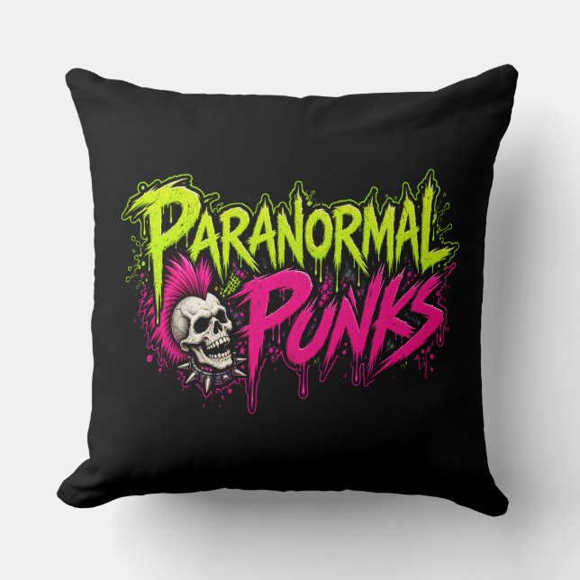 Oreiller jeté Paranormal Punks - Noir (Recto)