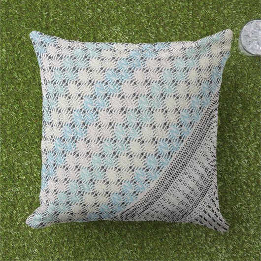 Oreiller jeté pastel moderne recto-verso (Herbe)