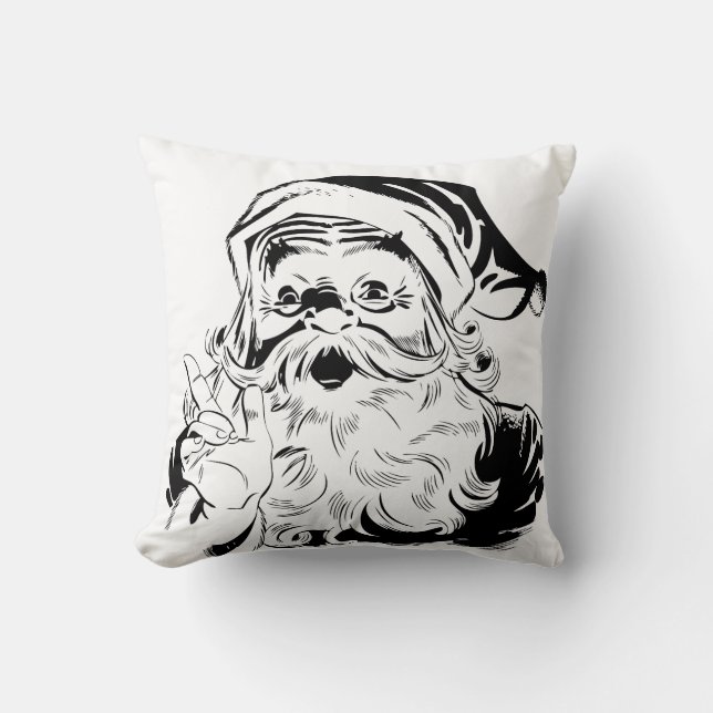 Oreiller jeté Père Noël rétro (Recto)