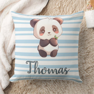 Oreiller jeté personnalisé avec un panda mignon