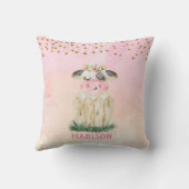 Oreiller jeté personnalisé vache rose gold mignon (Verso)