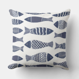 Oreiller jeté Poisson Bleu