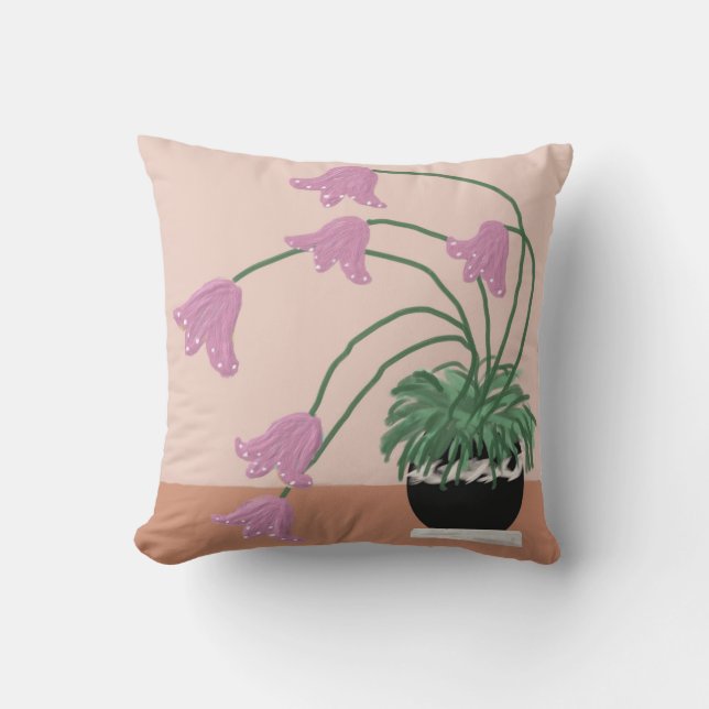 Oreiller jeté Pot de fleurs de lavande (Recto)