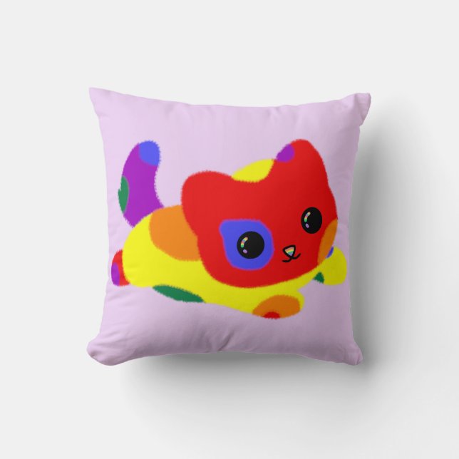Oreiller jeté pour chat de la fierté LGBT+ (Recto)