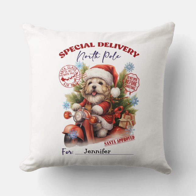 Oreiller jeté pour chien mignon de Noël (Recto)