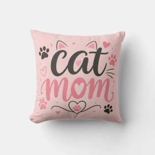 Oreiller jeté pour maman de chat - Empreintes de p