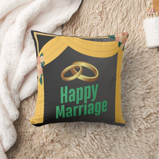 Oreiller jeté pour mariage heureux, Coussin à thèm (Couverture)