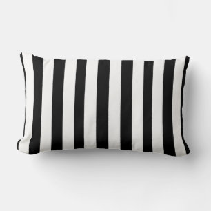 Oreiller jeté rayé noir blanc