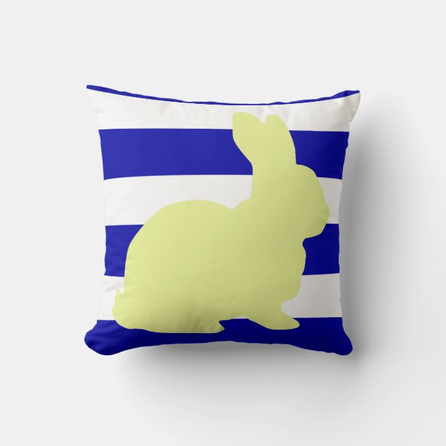 Oreiller jeté rayures Lapin / Rabbit (Recto)