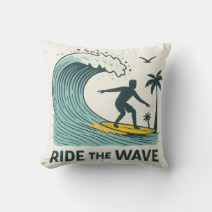 Oreiller jeté Ride the Wave Cadeau pour les amateu