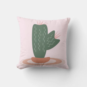 Oreiller jeté rose Cactus épineux sur tapis