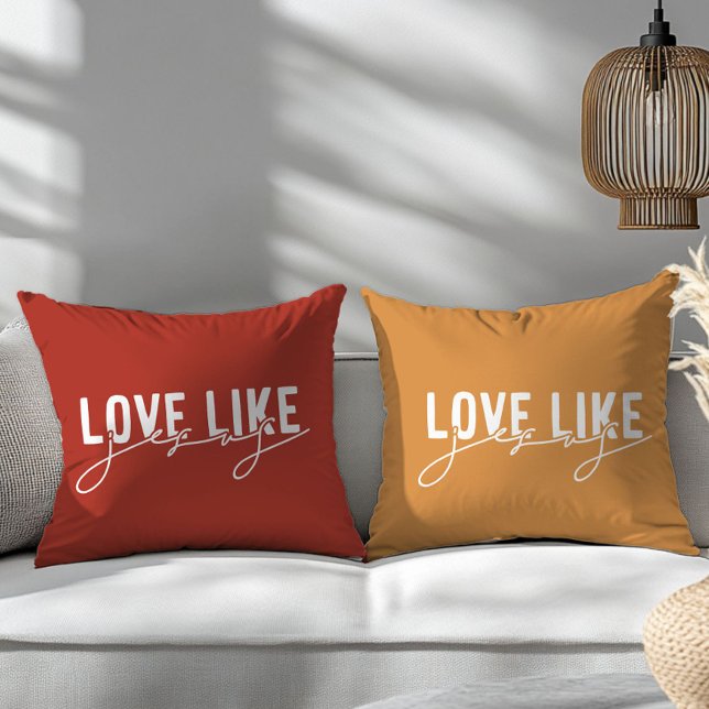 Oreiller jeté rustique Amour comme Jésus (Créateur téléchargé)