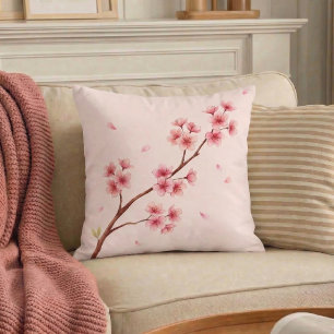 Oreiller jeté Sakura Fleur de Cerisier Japonais
