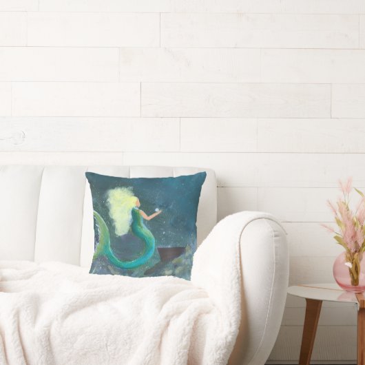 Oreiller jeté Sirène avec son coussin de perle (Canapé)