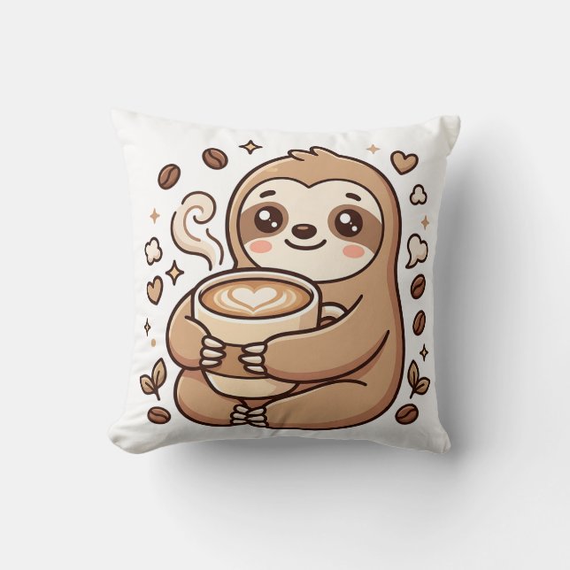 Oreiller Jeté Sloth Latte (Recto)