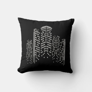 Oreiller jeté sur paysage urbain