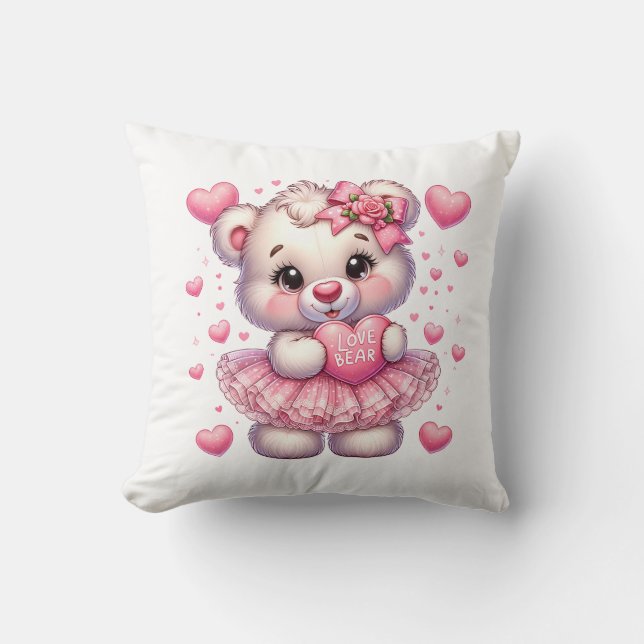 Oreiller jeté Teddy Saint-Valentin (Recto)