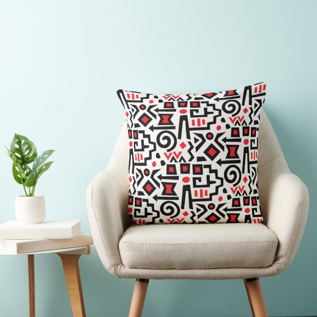 Oreiller jeté totem graphique (Chaise)