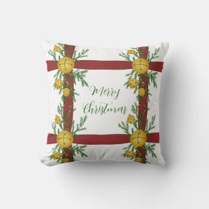 Oreiller jeté vintage Jingle Bell Merry Christmas