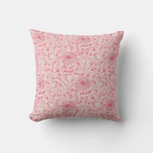 Oreiller jeté vintage rose rose (Recto)
