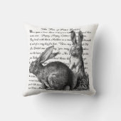 Oreiller jeté vintage rustique lapin noir et blanc (Verso)