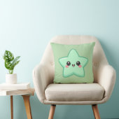 Oreiller Kawaii Étoile Verte Happy  (Chaise)