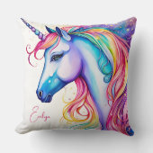 Oreiller Licorne avec Nom Personnalisé (Recto)
