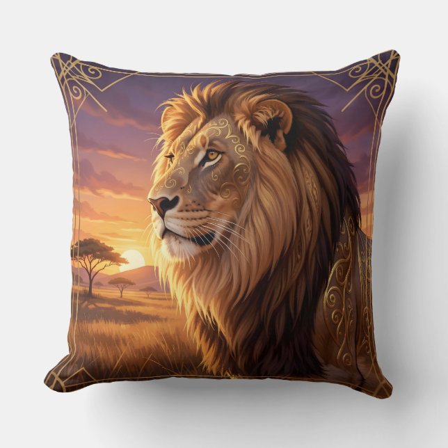 oreiller lion art déco (Recto)