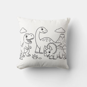 Oreiller Livre de Coloriage de Dinosaure Décorat