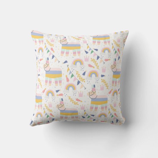 Oreiller Llama arc-en-ciel personnalisé (Verso)