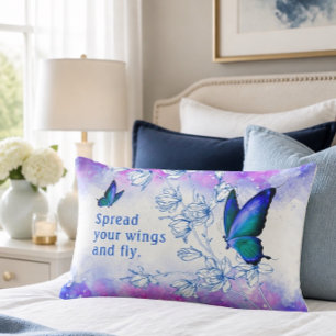 Oreiller lombaire inspirant Papillon Bleu