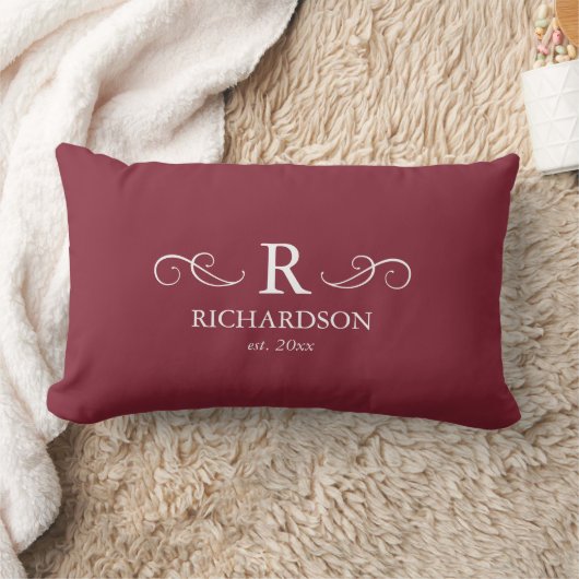 Oreiller lombaire Monogramme rouge (Couverture)