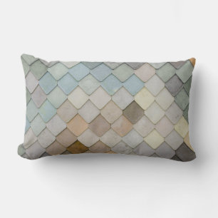 Oreiller lombaire pastel à motif diamant