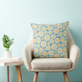 Oreiller Lumineux Bleu Avec Fleurs Simples (Chaise)