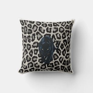 Oreiller luxe panthère noire léopard de minuit