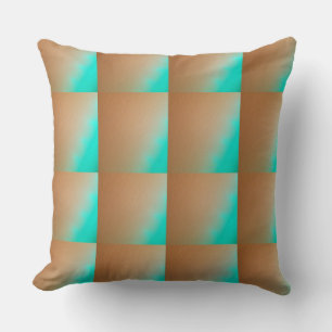 Oreiller marron avec motif de couleur vert printem