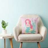 Oreiller mignon sirène rose et menthe (Chaise)