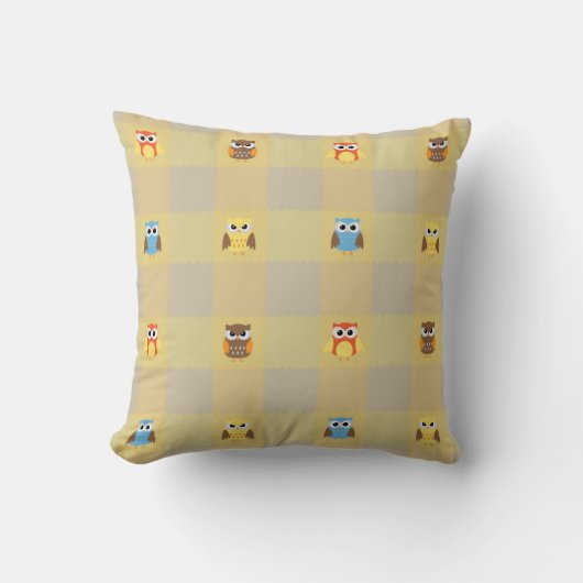 Oreiller Mignons Petits Hiboux Pour Enfants (Recto)