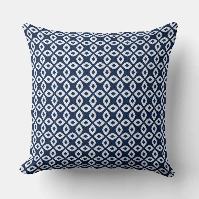 Oreiller Moderne Bleu Nuit et Blanc (Recto)