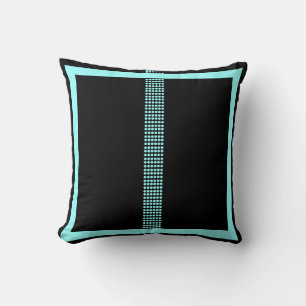 Oreiller moderne noir et sarcelle