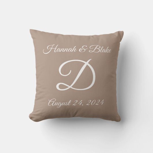 Oreiller monogrammé pour mariage ou anniversaire (Recto)