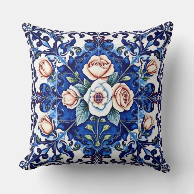 oreiller mosaïque rose royale (Recto)