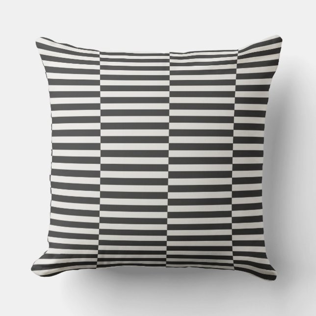 Oreiller Motif de contre-set noir et blanc (Recto)