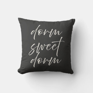 Oreiller neutre “Dorm Sweet Dorm” Ivoire et Gris