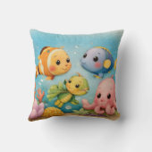 Oreiller Ocean Cuties | Animaux sous-marins mignon (Verso)