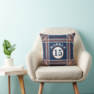 Oreiller orange et bleu