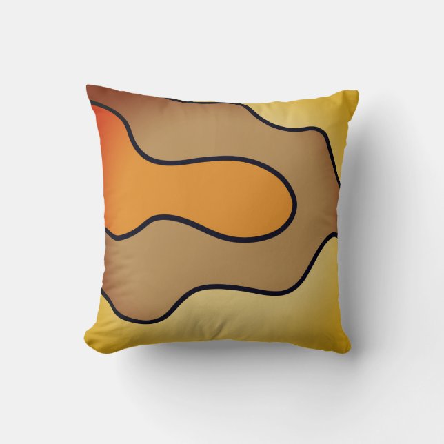 Oreiller Orange Or Vibe Moderne Du Milieu Du Siècl (Recto)
