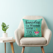 Oreiller Pailleté Turquoise Licorne Naissance Pers (Chaise)