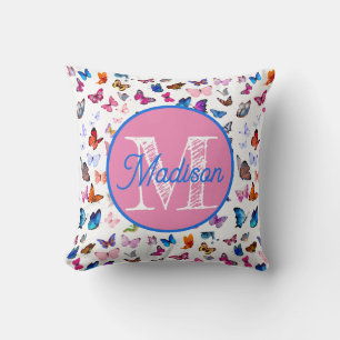 Oreiller papillon personnalisé avec monogramme