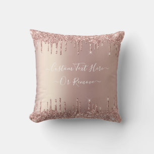 Oreiller Parties scintillant or rose avec texte pe